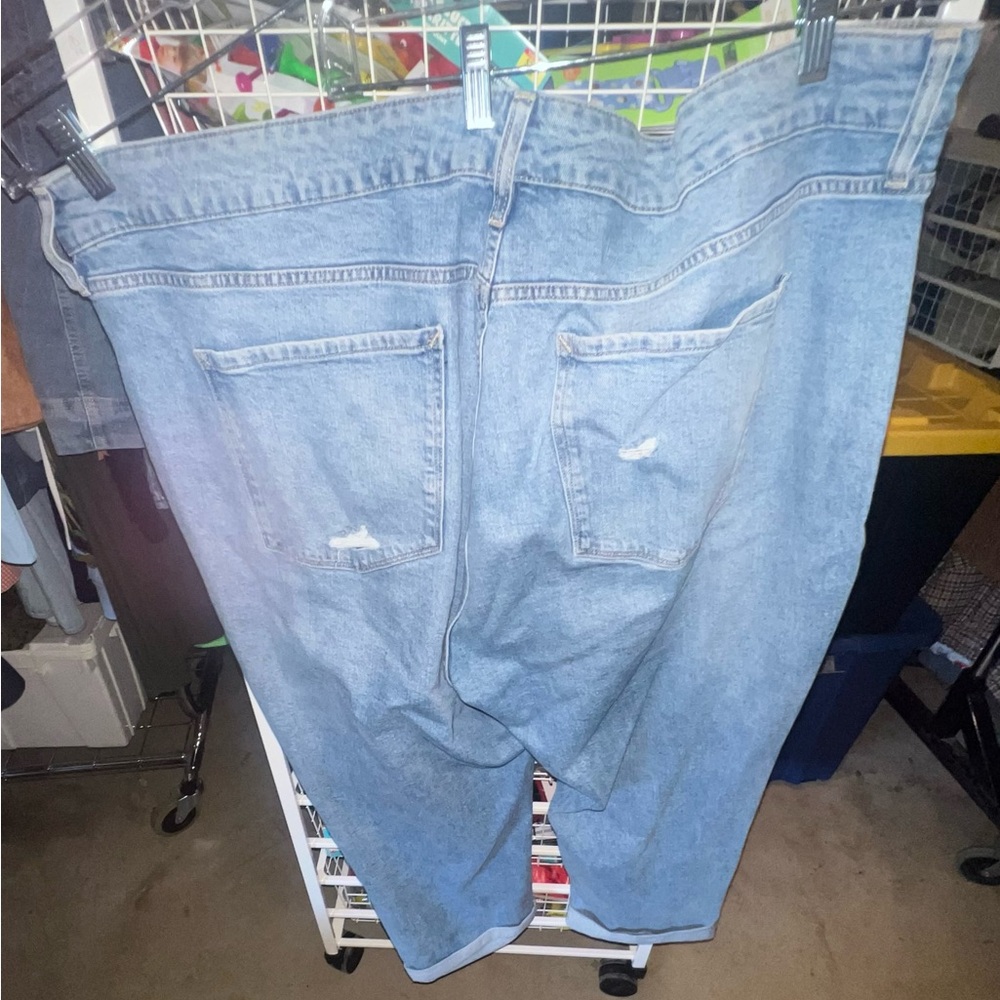 a.n.a Blue Relaxed Jeans with Distressed Details - Picture 4 of 5
